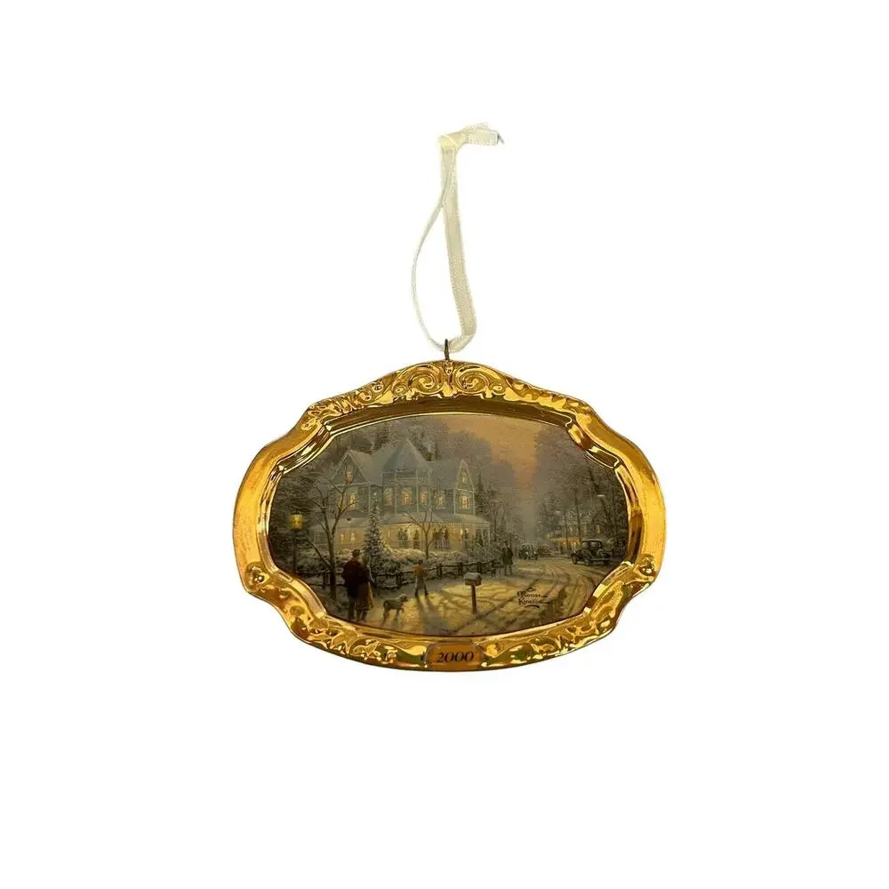 Thomas Kinkade A HOLIDAY GATHERING Hallmark Ornament Painter of Light 2000 Y2K